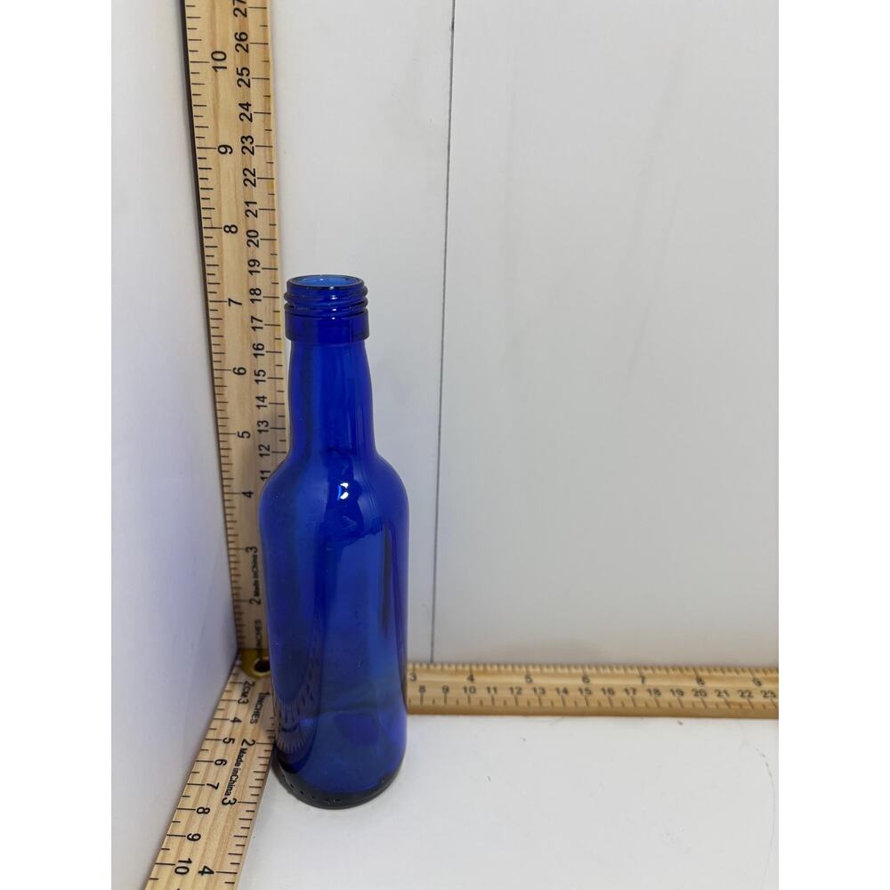 Vintage Cobalt Blue Glass Wine or Decorative Specialty Mid-Century Bottle